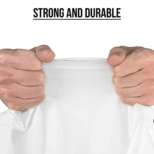 Commander 55 Gallon 3 MIL (eq) Clear Heavy Duty Contractor Bags with Flap Ties - 36" x 56" with flaps - Pack of 40 - For Contractor, Industrial, & Outdoor
