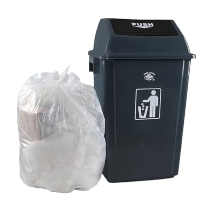 18 Gallon Large Swing Lid Trash Can, 4 Pack Plastic Garbage Can, Grey