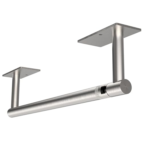 RUACQ Paper Towel Holder Under Cabinet, Stainless Steel, Silver - color: Sliver, size: Standard - Rectangle