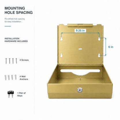 Stainless Steel Paper Towel Dispenser Wall Mount for Commercial Bathrooms - color: 3816-gold