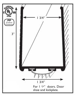 U-Shape Heavy Duty 3-Inch High Door Shoe & Kick Plate – 1-3/4" Width – Black or Silver Aluminum – for Residential & Commercial Doors – Sizes 32, 36, 42, 48 Inch (Black, 48 inch) - color: Black, size: 48 Inch