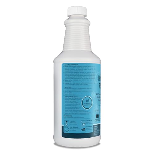 MAXTITE 12% Hydrogen Peroxide Solution, 2-Pack 32 Fl Oz - Food-Grade H2O2 & Water - Versatile Cleaner for Kitchen, Bath & Laundry - 4X Concentrated - Bottle w/Child-Safe Cap - Made in USA - size: 32 Fl Oz (Pack of 2)