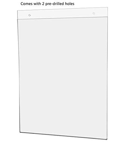 10 Pack Wall Mount Sign Holder for 11" x 14" Signage and Promotional Materials at Trade Shows Conventions and Expos Clear Acrylic with 2 Pre Drilled Holes and Hanging Hardware by Marketing Holders - size: 11"w x 14"h