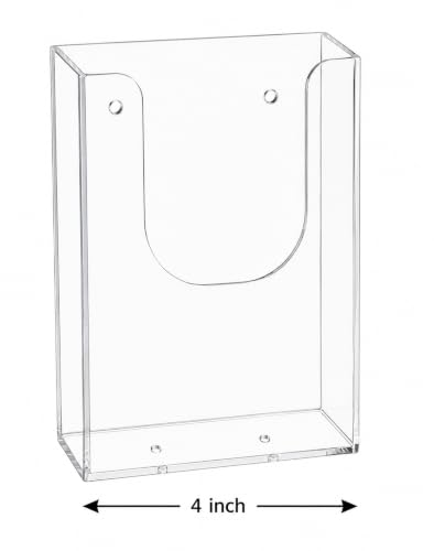 SOURCE ONE Deluxe Clear Acrylic Trifold Wide Wall Mount Brochure Holder USA - color: clear, size: 1 Pack