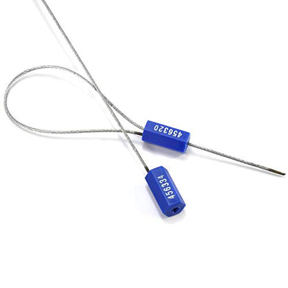 1000pcs Security Marking Cable Seals Tamper Proof Steel Wire Seal Numbered Shipping Seals Disposable Pull Tight Self-Locking Cable Seal Truck, Cargo, Containers Seal Ties Straps (Blue, 1000pcs) - color: Blue, size: 1000pcs
