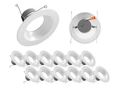 DLR56(v6) 5/6-inch White 900 Lumen 3000K Recessed LED Downlight (12 Pack) (DLR566091203KWH-12PK) - color: White, style: 12 Pack