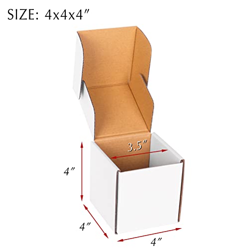 4x4x4 White Cardboard Boxes - 30 Pack Small Shipping Boxes for Business Mailing, Corrugated Packaging - color: White, size: 4 x 4 x 4