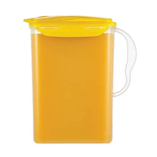 LocknLock Aqua Fridge Door Water Jug | Clear Pitcher | BPA Free Plastic Pitcher with Lid | 3 Quart Pitcher with Lid for Water, Juice, Tea & More Beverages, Yellow - color: Yellow, size: 96 Ounces