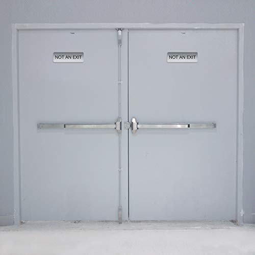 Silver Not an Exit Sign/Indoor Easy Adhesive Door And Wall Mount Business Sign / 3" x 9" Small Business Restaurant Signage - color: Silver, style: Not an Exit