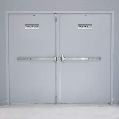 Silver Not an Exit Sign/Indoor Easy Adhesive Door And Wall Mount Business Sign / 3" x 9" Small Business Restaurant Signage - color: Silver, style: Not an Exit