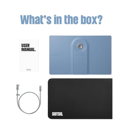 SOTSU SleekView 15.6" Portable Monitor | FHD 1920x1080 | 300 Nits | 100% sRGB | 60Hz | 6W | HDMI | USB-C | Lightweight | Gaming | Laptop | Smartphone | Travel | Sleek & Stylish Design - color: Denim Blue