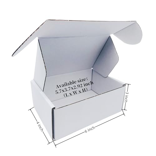 6x4x3 inch Small White Mailers Boxes Set of 10 - size: 6x4x3 inch