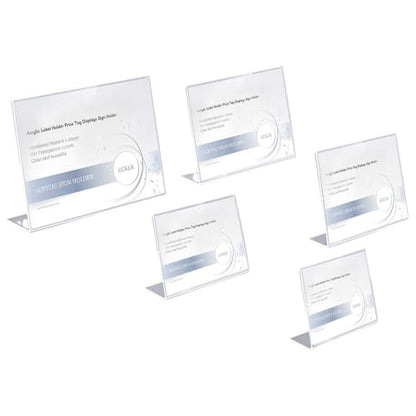 Acrylic Label Holder Horizontal Slanted L-Shape (60*40mm/2.36*1.57inches) - size: 60*40mm/2.36*1.57inches