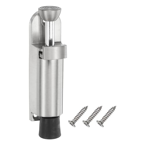 M METERXITY Kickdown Door Stop w/Rubber Tip and Screws 1" Silver - color: Silver, size: 1 Inch