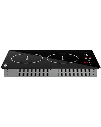 Empava Electric Stove Induction Cooktop Vertical with Dual Burners Vitro Smooth Surface 120V, 12 Inch, Black Ceramic Glass - size: 12 Inch