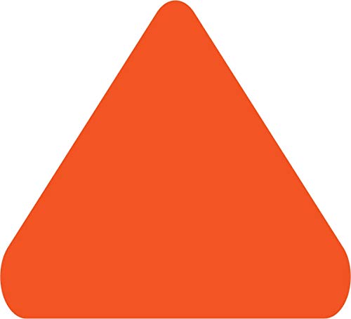 5S Location Marking Arrowhead - Adhesive Laminated Triangle Shaped Floor Marker by Graphical Warehouse - Rounded Corners (Pack of 25) (2x2x2", Orange) - color: Orange, size: 2x2x2"
