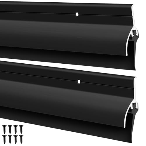 Hicarer 2 Pcs 2" x 48", Door Bottom Sweep with Rain Drip for Door, Black - color: Black, size: 0.5625" W X 2" H X 48" L