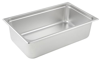 Winco Full Size 6" Deep Stainless Steel Steam Pan/Hotel Pan, Anti-Jam