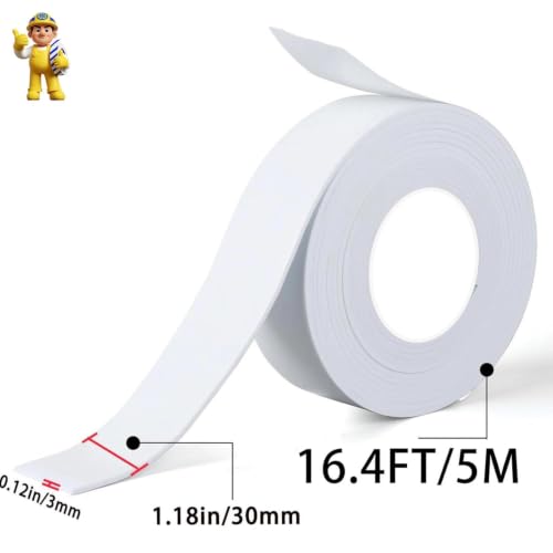 Single-Sided Foam Tape EVA White,2Pack x 1.18in x 16.4FT - color: White, size: 2Pack, Each 1.18 Inch x 16.4 FT