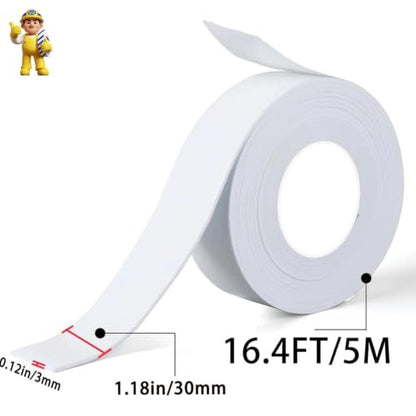 Single-Sided Foam Tape EVA White,2Pack x 1.18in x 16.4FT - color: White, size: 2Pack, Each 1.18 Inch x 16.4 FT