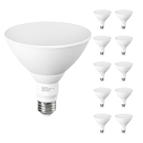 GvvooHome 10 Pack PAR38 LED Flood Light Bulbs, Bright White Outdoor Bulbs - color: Bright White, size: 10 Pack