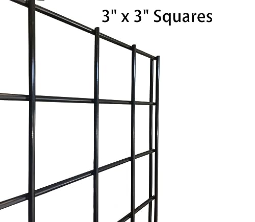 Commercial Grade Gridwall Panels – Heavy Duty Grid Panel for Any Retail Display, 2’ Width x 4’ Height, 3 Gridwall Panels Per Carton (Black Finish) - color: Black, size: 2'x4' (Pack of 3)