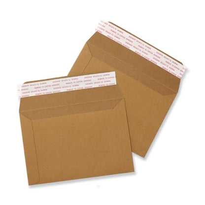 10 EcoSwift 6.5 x 4.5 Rigid Photo Mailers Stay Flats Brown Cardboard Self Seal Envelopes