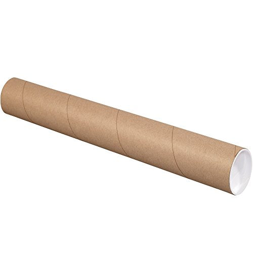 Tape Logic TLP3048KHD Heavy-Duty Mailing Tubes with Caps, 3" x 48", Kraft (Pack of 24) - size: 3" x 48"