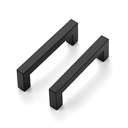 Ravinte Matte Black Cabinet Handles Square Pulls 3-3/4 Inch 10 Pack - size: 4-1/4 Inch (3-3/4 Inch Hole Center)