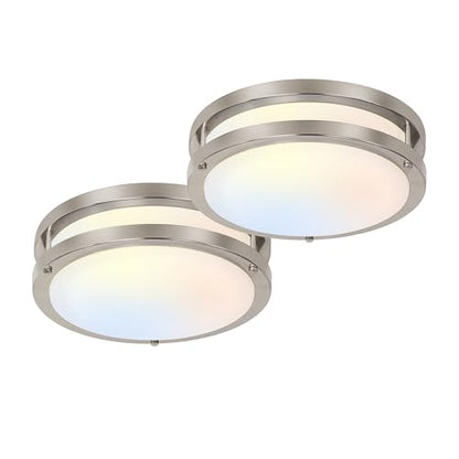 hykolity 10 inch Flush Mount LED Ceiling Light Fixture,1100LM - color: Brushed Nickel, size: 10-inch