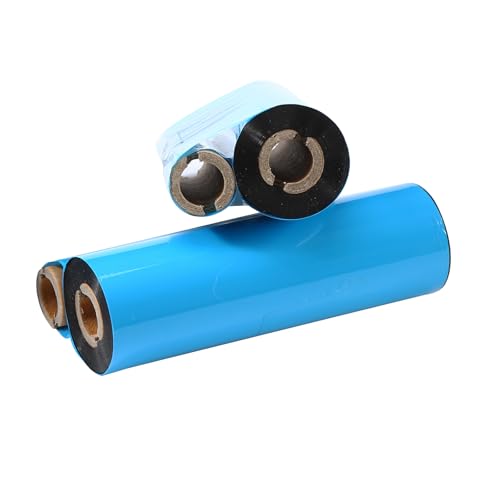 4 Rolls 4.33'' x 244' Premium Resin Enhanced Wax Ribbon, 110mm x 74m Black Thermal Transfer Ribbon, Desktop Barcode Thermal Label Printer Ribbons, 1/2'' Core, for Zebra GC, GK, GX, ZD & Eltron - size: 4.33''x244'｜4 Rolls