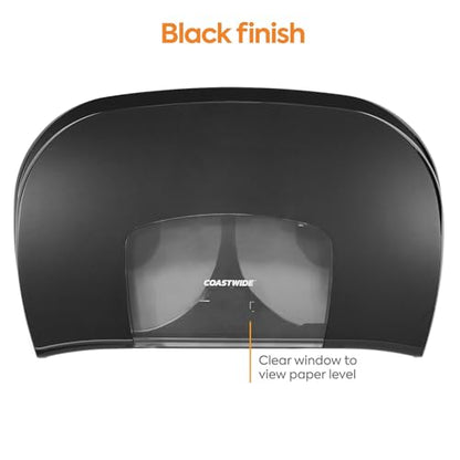 Coastwide Professional Twin Jumbo Roll Toilet Paper Dispenser, Black