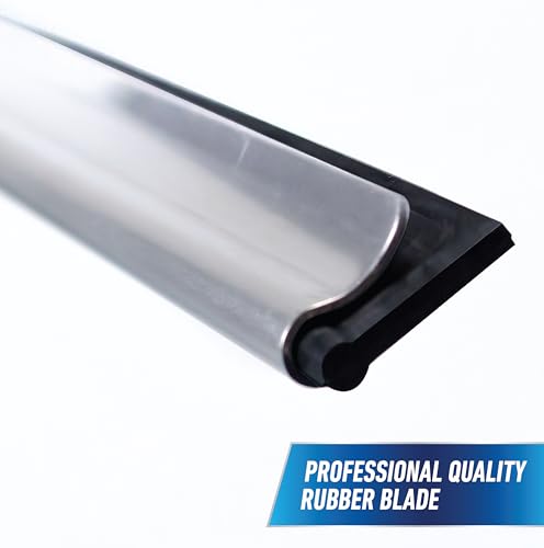 Unger Professional Connect & Clean 2-in-1 Squeegee & Scrubber, 10” Window Cleaning Tool, Commercial and Residential Use, Washer Cleaner Supplies to Remove Excess Water and Dry (Pack of 10) - size: 10 inch (Pack of 10), style: 10" 2-in-1 Window Cleaner II