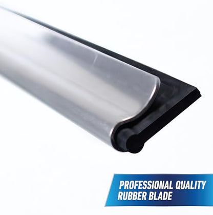 Unger Professional Connect & Clean 2-in-1 Squeegee & Scrubber, 10” Window Cleaning Tool, Commercial and Residential Use, Washer Cleaner Supplies to Remove Excess Water and Dry (Pack of 10) - size: 10 inch (Pack of 10), style: 10" 2-in-1 Window Cleaner II