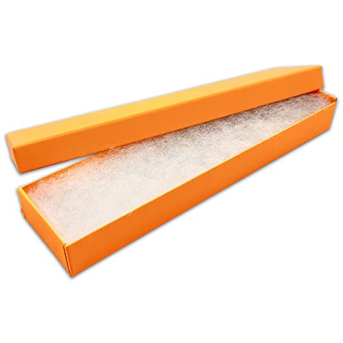 TheDisplayGuys 25 Cardboard Jewelry Gift Boxes with Inserts - Neon Marigold - color: Neon Marigold