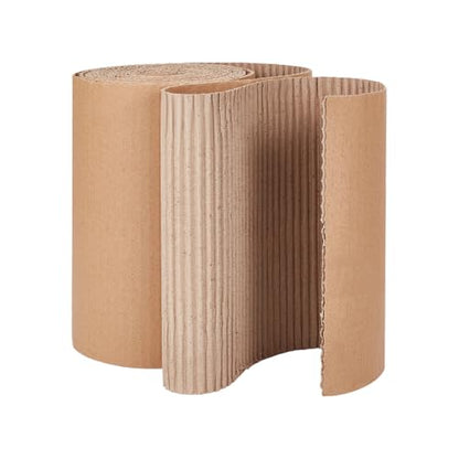 OLYCRAFT Corrugated Cardboard Rolls 8x197 Inch Singleface Corrugated Paper Roll Shipping Protection Roll Large Corrugateds Wrap Paper Sheet Packaging Wrap Cardboard for Moving Protecting Fragile Items - size: 8x197 Inch