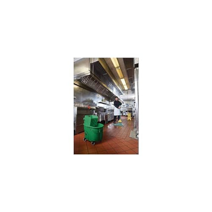Rubbermaid Commercial Products WaveBrake 35 QT Side-Press Mop Bucket and Wringer Combo on Wheels Green for Heavy-Duty Floor Cleaning - color: Green