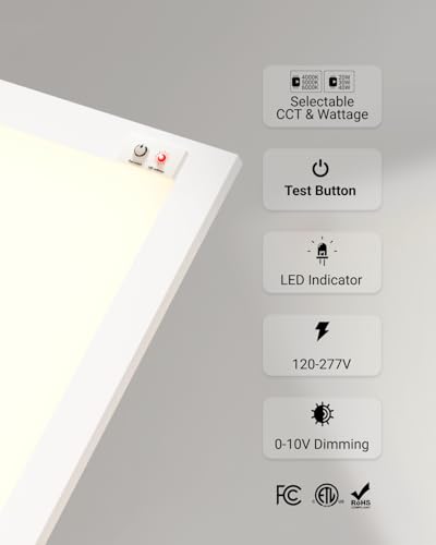 Sunco 2x2 LED Flat Panel Lights, Emergency Backup, 3CCT, 20-40W