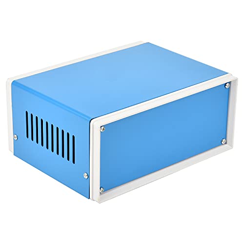 Fielect Metal Enclosure Project Case Electronic Enclosure Blue Project Enclosure Box DIY Case Enclosure Junction Case, 6.69" x 5.12" x 3.15" - size: 6.69" x 5.12" x 3.15"