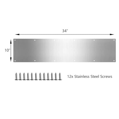Door Metal Kick Plate 10x34 inches Aluminum Plates Silver - color: Silver, size: 34inches
