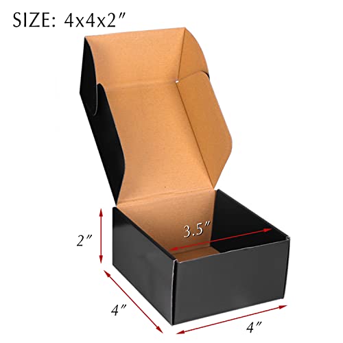 4x4x2 Black Cardboard Boxes - 30 Pack Small Shipping Boxes for Small Business Mailing, Corrugated Packaging - color: Black, size: 4 x 4 x 2