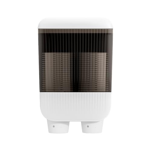 Dual-Channel Cup Dispenser with Clear ABS Construction - High-Capacity Wall-Mount Pull System for 3oz-5oz Cups, Hygienic Dual-Compartment Solution for Home/Office/Clinic - Transparent White