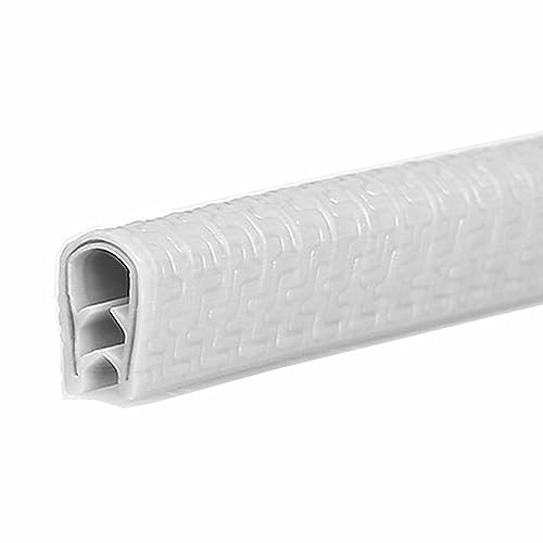 Edge Trim Black U-Channel Rubber Trim 1/2" X 3/8" Fits Edge 3/64 to 1/4 Inch Flexible PVC Edge Protector for Sharp/Rough Surfaces, Easy to Install (White, 3.5 Feet (1 Meter)) - color: White, size: 3.5 Feet (1 Meter)