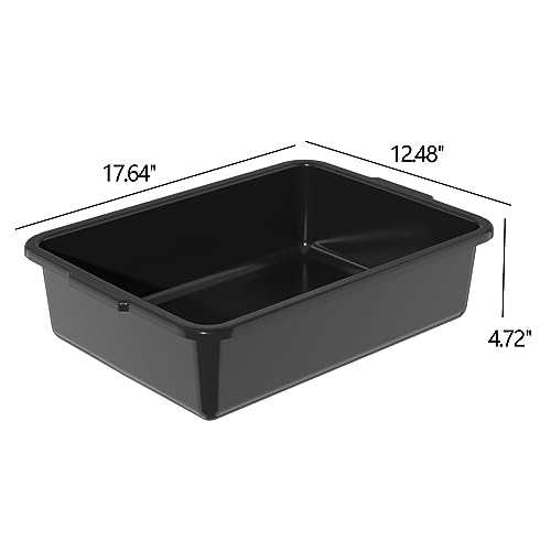 13 L Black Small Plastic Commercial Bus Tubs Tote Bin, 12 Packs - size: 13 L