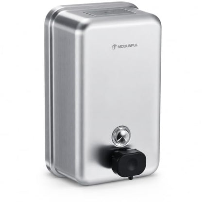 modunful Commercial Hand Soap Dispenser Wall Mount - Stainless Steel 38oz - size: Vertical 38.8oz Plus