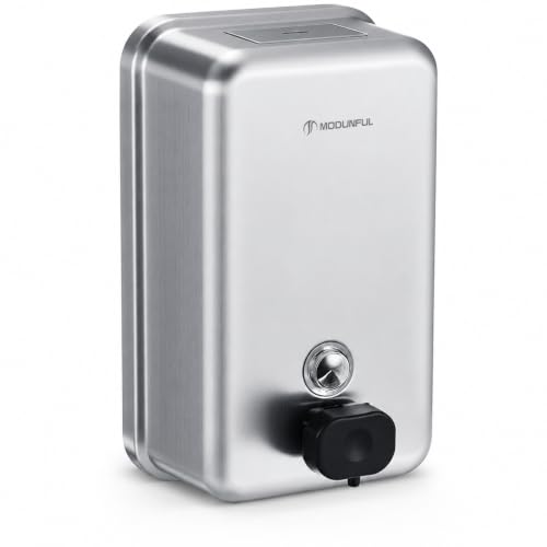 modunful Commercial Hand Soap Dispenser Wall Mount - Stainless Steel 38oz - size: Vertical 38.8oz Plus