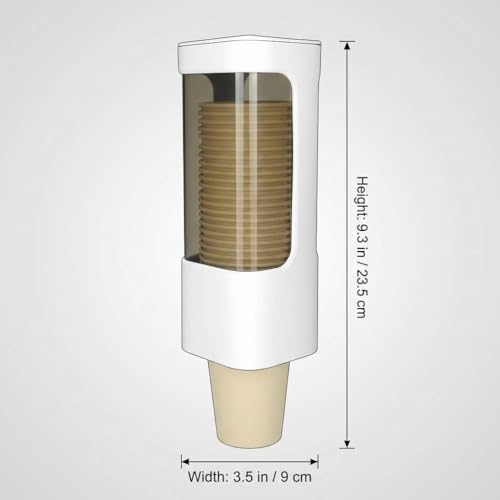 QWORK Wall Mounted Paper Cup Dispenser Set – 2 Pack, Fits 4–5 oz Cups with Smooth Pull Design for Office, Bathroom & Kitchen