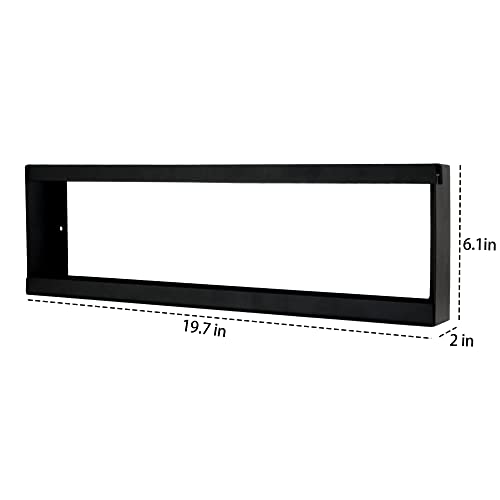 Deveosa Magazine Holder Wall Mounted - Black Minimalist Metal File Rack Hanging Brochure Storage Organizer Comic Display For Living Room Bathroom Waiting Room Home Office Decor (19.7 inch)