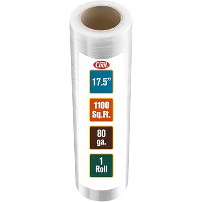 Simply Cool Stretch Wrap 17.5 Inch 80 Gauge Shrink Wrap - color: Clear, size: 1 Pack