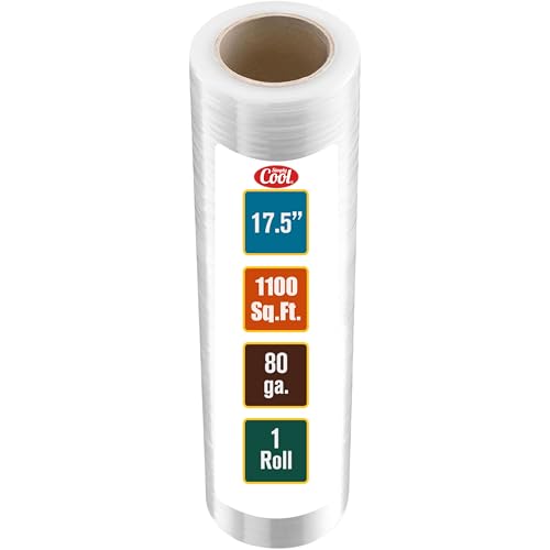 Simply Cool Stretch Wrap 17.5 Inch 80 Gauge Shrink Wrap - color: Clear, size: 1 Pack